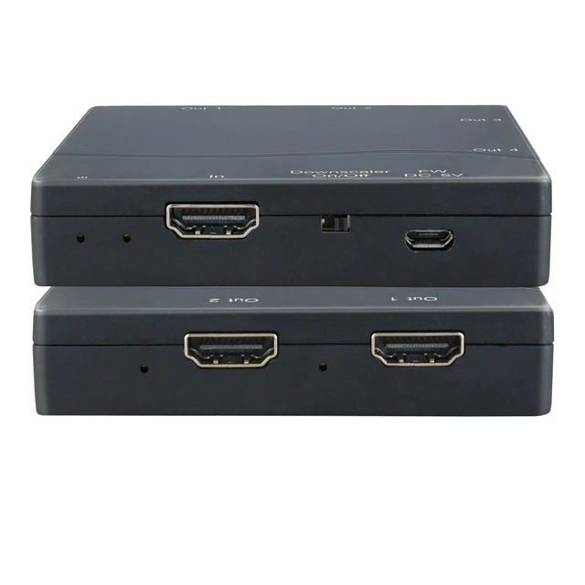 1x4 18G for hd Splitter Audio Video Distributor Box with Wire Reserve Function Support 4k&2k Adapters Connectors