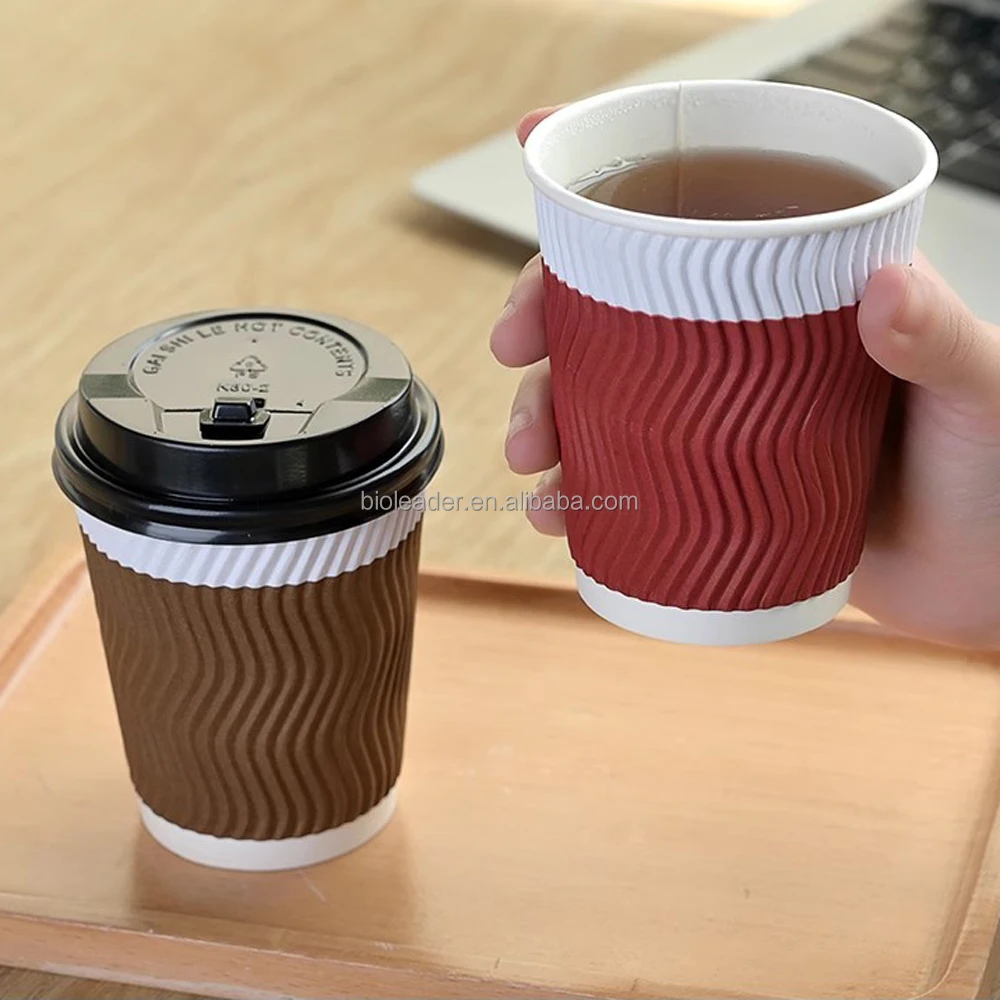 100% Compostable Disposable Double-Wall Coffee Cups 8oz 10oz 12oz  Eco-Friendly Bio-Degradable Hot Drinking Paper Container Wine| Alibaba.com