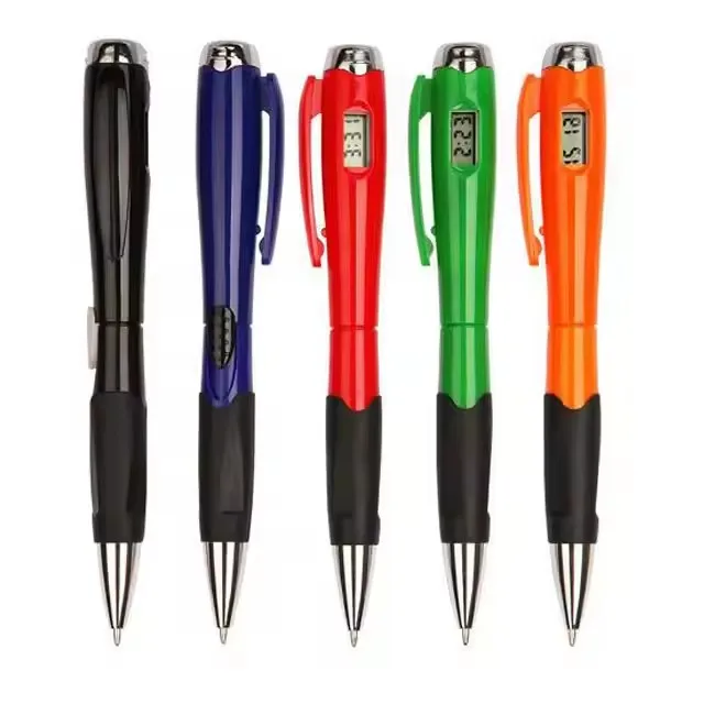 Hot Sale Multi Function Plastic Ballpoint Pen with Digital Watch Clock Pen From China Factory Watch Clock Ballpoint Pen
