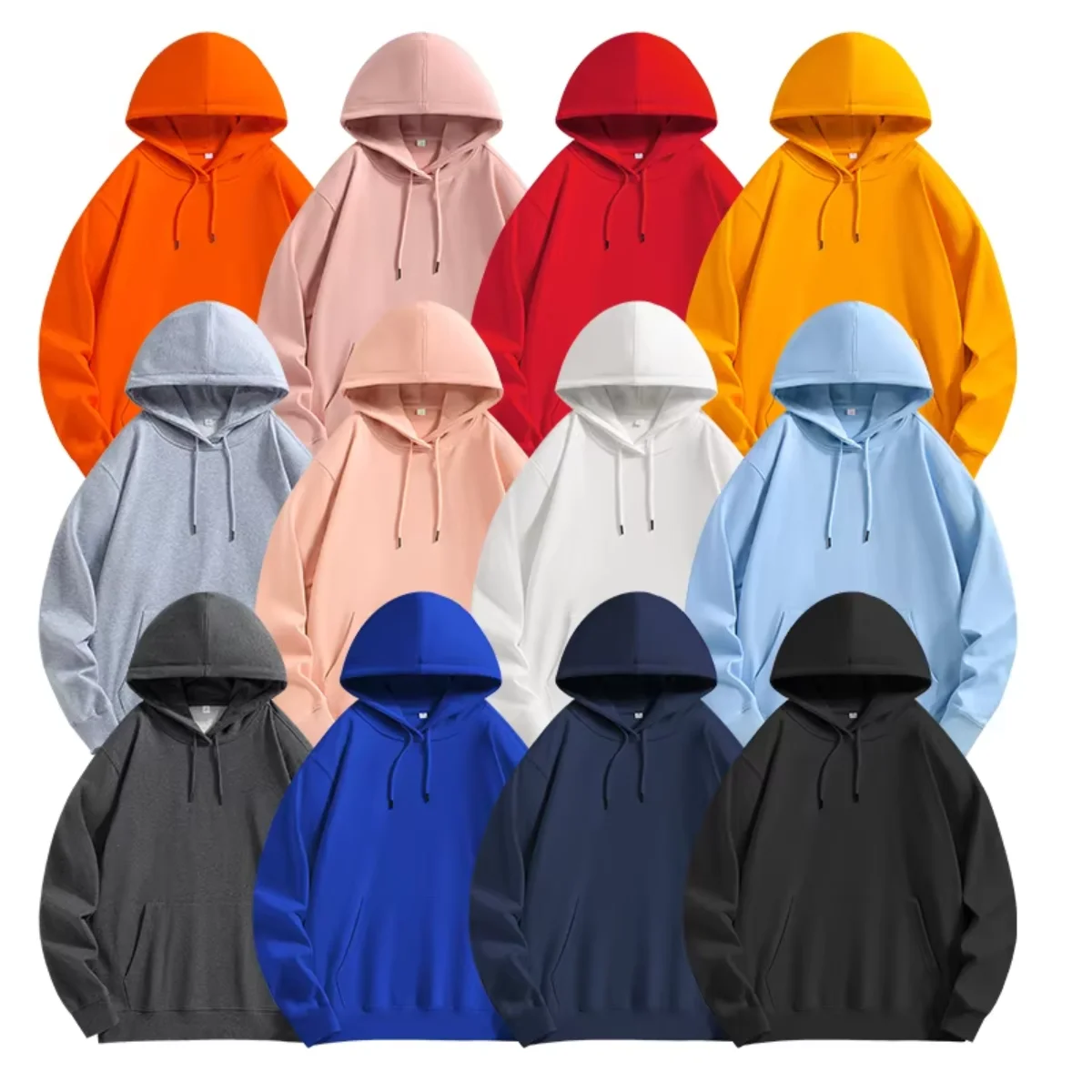 300G Fabric Textured Warm Cotton and Polyester Hoodies Unisex 3D Embossed Hoodie Custom Logo Hoodies