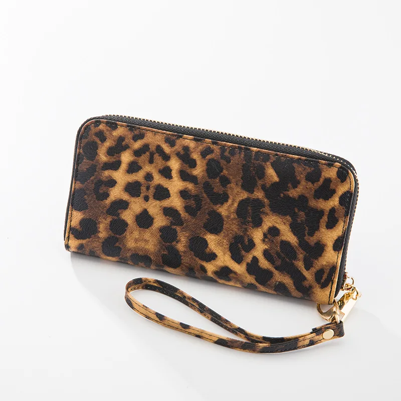 leopard print card wallet