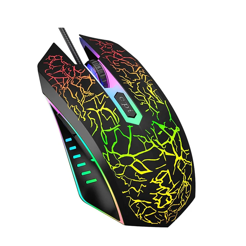 1600DPI 有線ゲーミングマウス LEDバックライト付き ブラック・ホワイト
