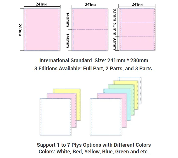 3ply Ncr Computer Form Paper 2ply Continuous Carbonless Printing Paper