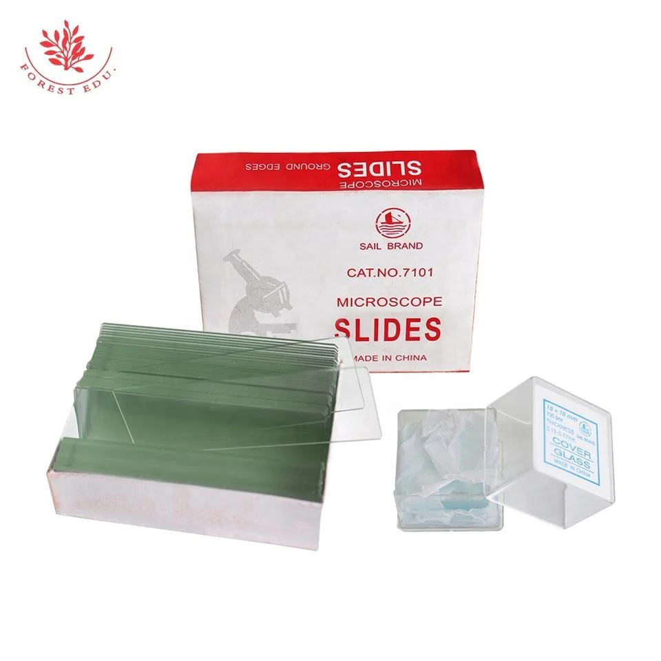 Lames de microscope jetables biologiques 25.4*76.2mm haut verre clair 7101 lames de verre de couverture préparées