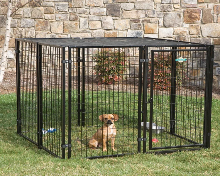 Large Galvanized Outdoor Dog Kennel Metal Dog Run Cage Pet Playpen 