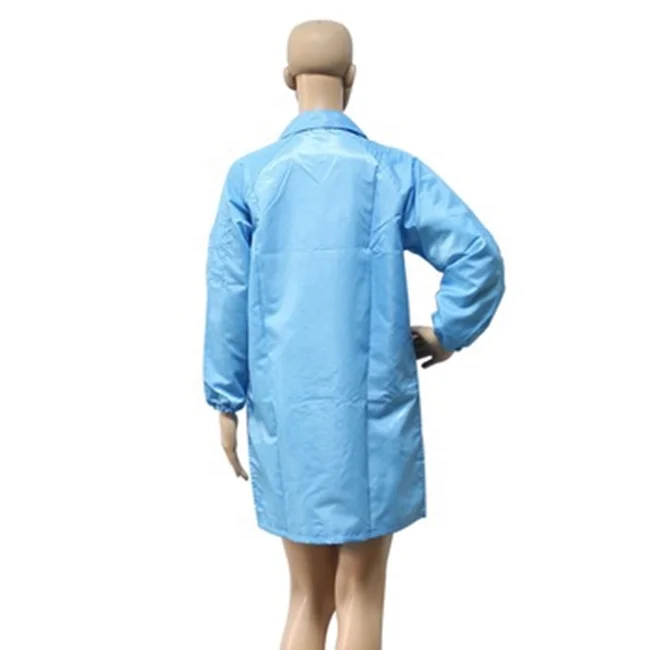 Anti Static Polyester Material ESD Cleanroom Antistatic Cleanroom Working Esd Overcoat