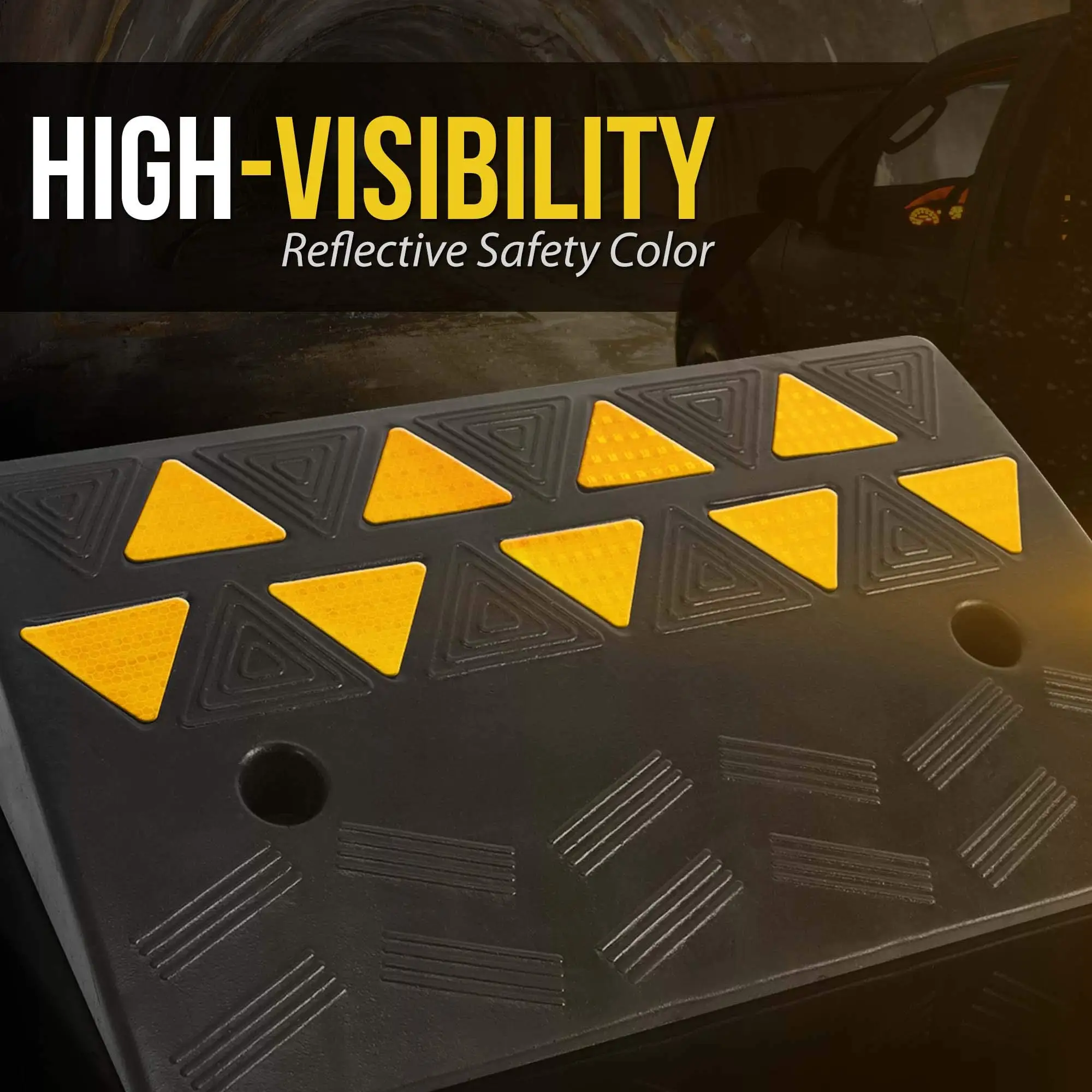 Yellow Glass Bead Reflector Rubber Kerb/Curb Ramp Speed Bumps Product Category factory