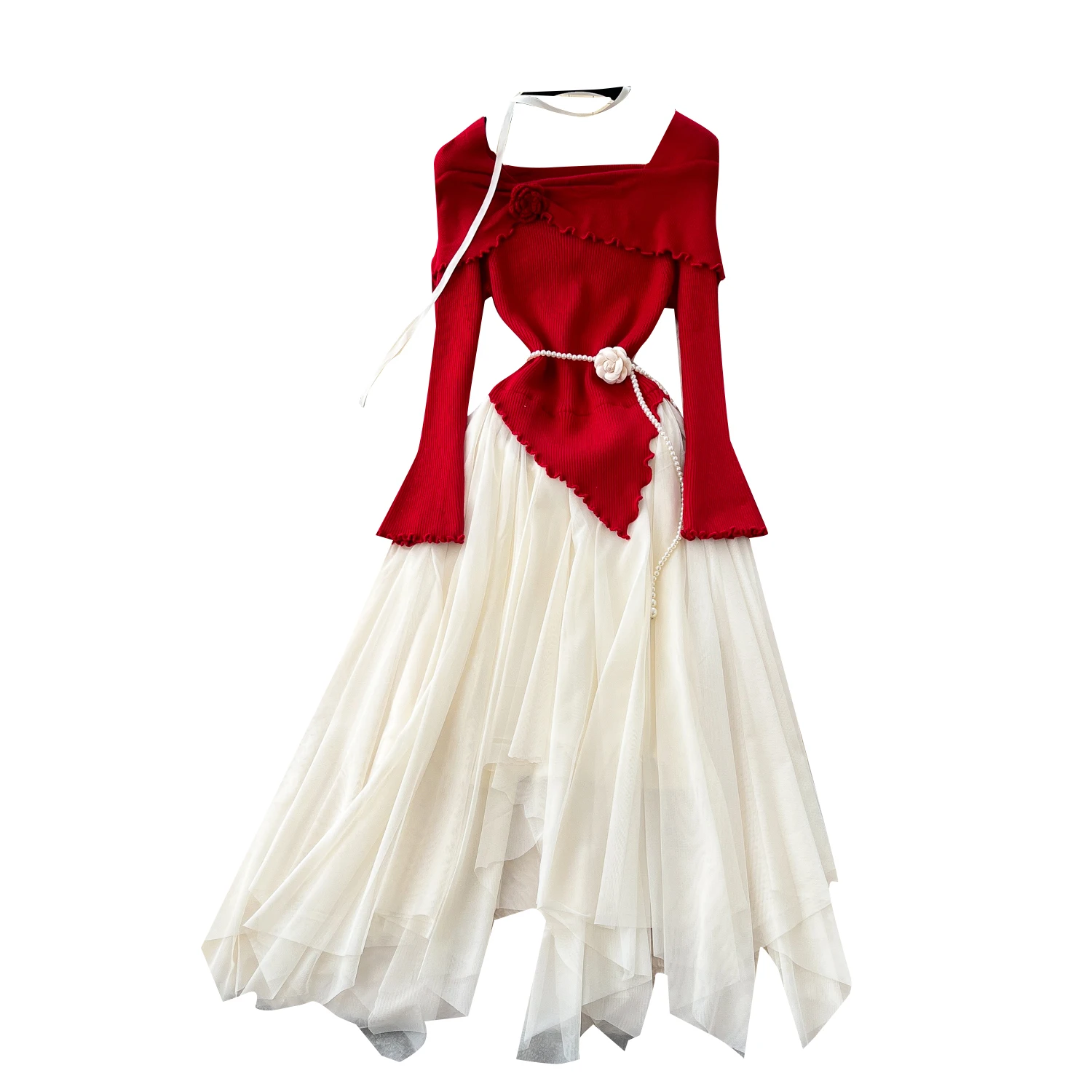 red black and white dress womens Cocktail Dress Red White And Black Dress QUYUON Women's Vintage Cocktail Dresses Polka Dot Printed Retro