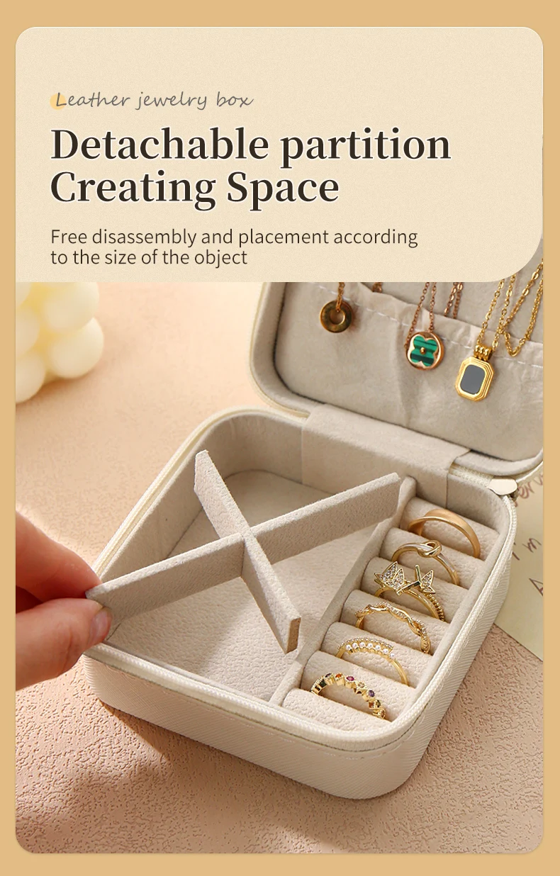 Custom Mini Zipper Pu Leather Travel Case Portable Ring Earring Necklace Jewellery Small Storage