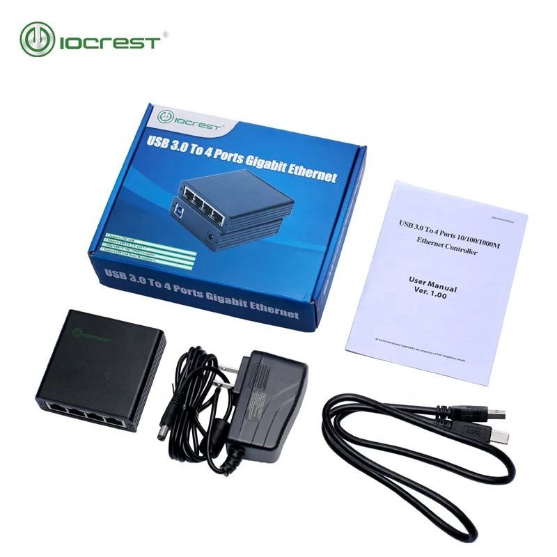 Usb3.0 To 4 Ports Rj45 1gigabit 1000mb/s Lan Network Adapter Buy Network Adapter,Usb