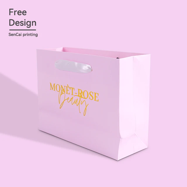 Wholesale High Quality Custom Design Cosmetics Clothing Handbag  Gift Bag Shopping  Paper Bag