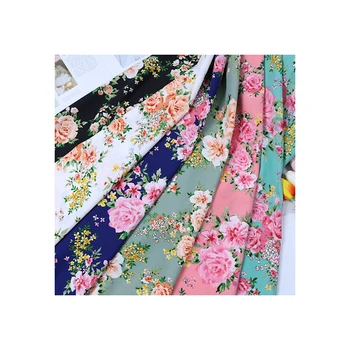 New style Big flower Vintage floral shirt fabric Plain chiffon soft breathable dress shirt fabric