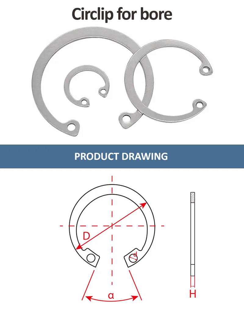 Heavy Duty Internal Inverted Retaining Rings Stainless Steel Spirolox ...