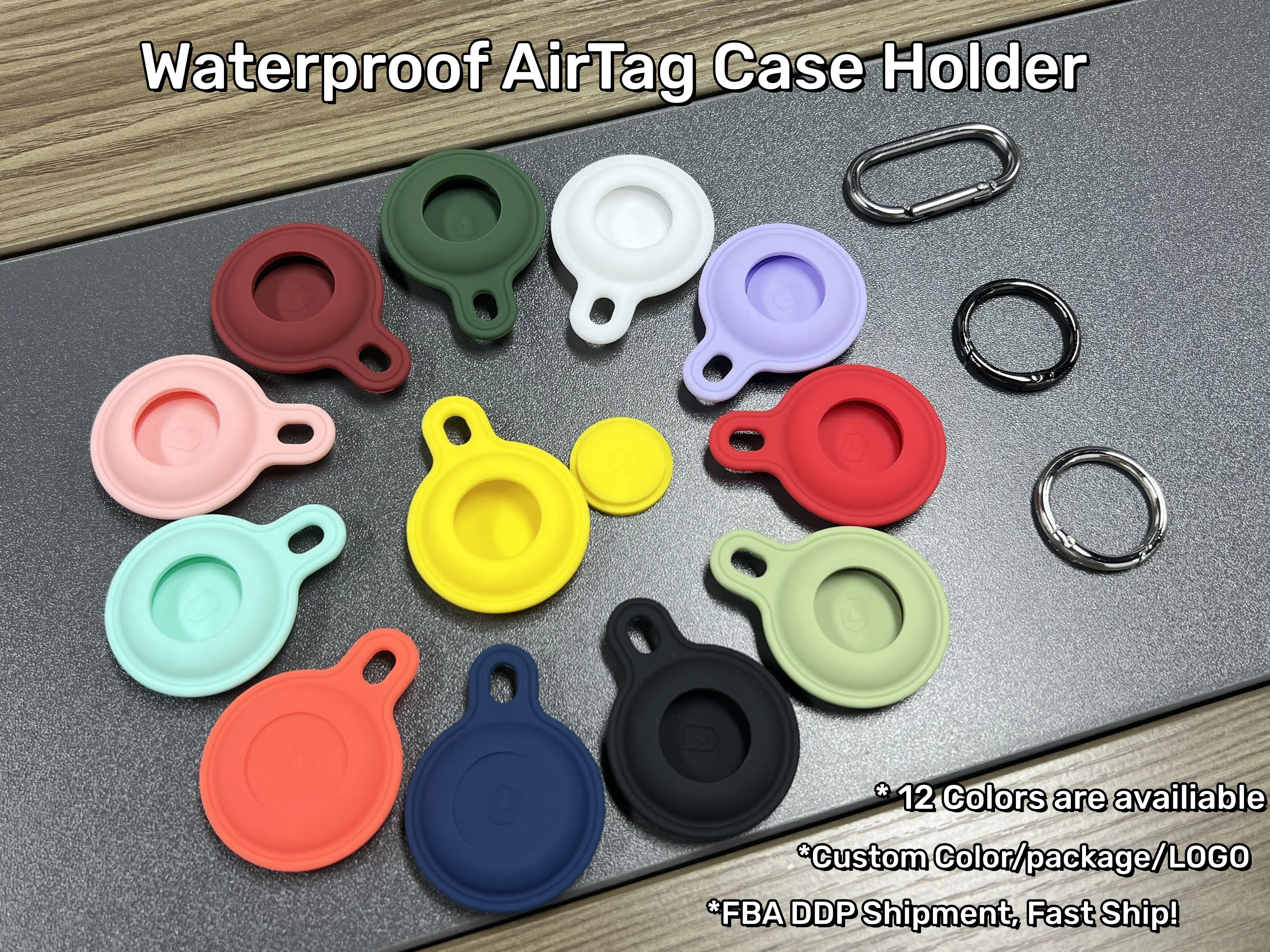 Silicon Airtag Waterproof Case Dog Pet Keychain Holder Waterproof Kids