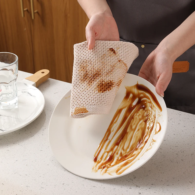 Wholesale Waffle Weave Cotton Kitchen Towels Sets Soft Absorbent Quick