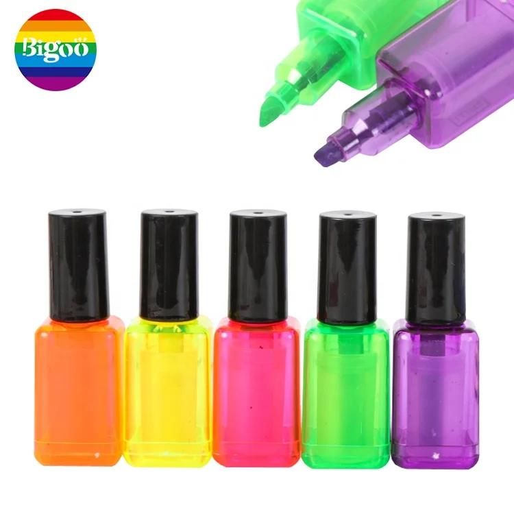 Бутылка под лак для ногтей стиль мини пластиковый маркер ручка набор из 6 видов цветов оптовая продажа для офиса и школы промотирования