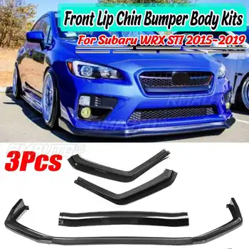 Carbon Fiber Front Bumper Lip Chin Bumper Body Kits Splitter Diffuser Protector Cover Deflector For Subaru WRX STI 2015-2019
