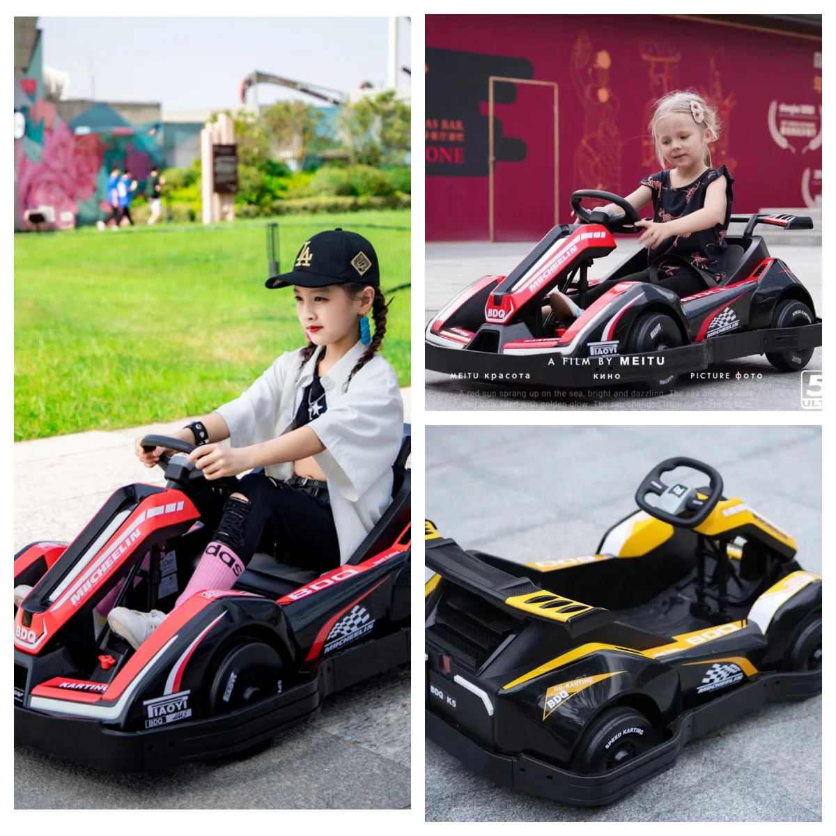 2022 New Design Kids Baby Electric 12v Battery Power Wheels Go Cart  Children Ride on Go Kart Car