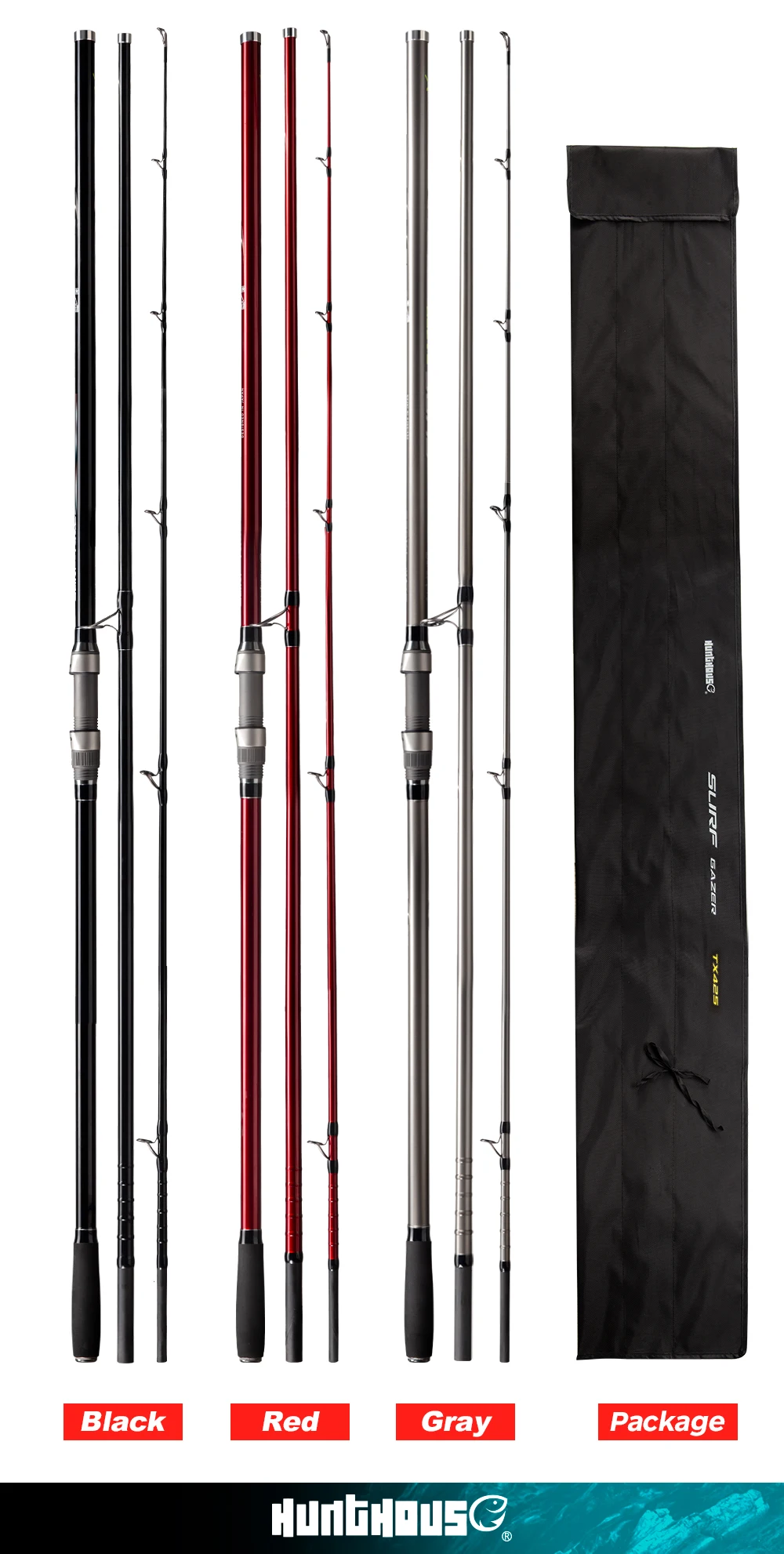 Hunthouse 4.25m Fuji Guide Ring Carbon Fiber Fishing Surf Rod 3