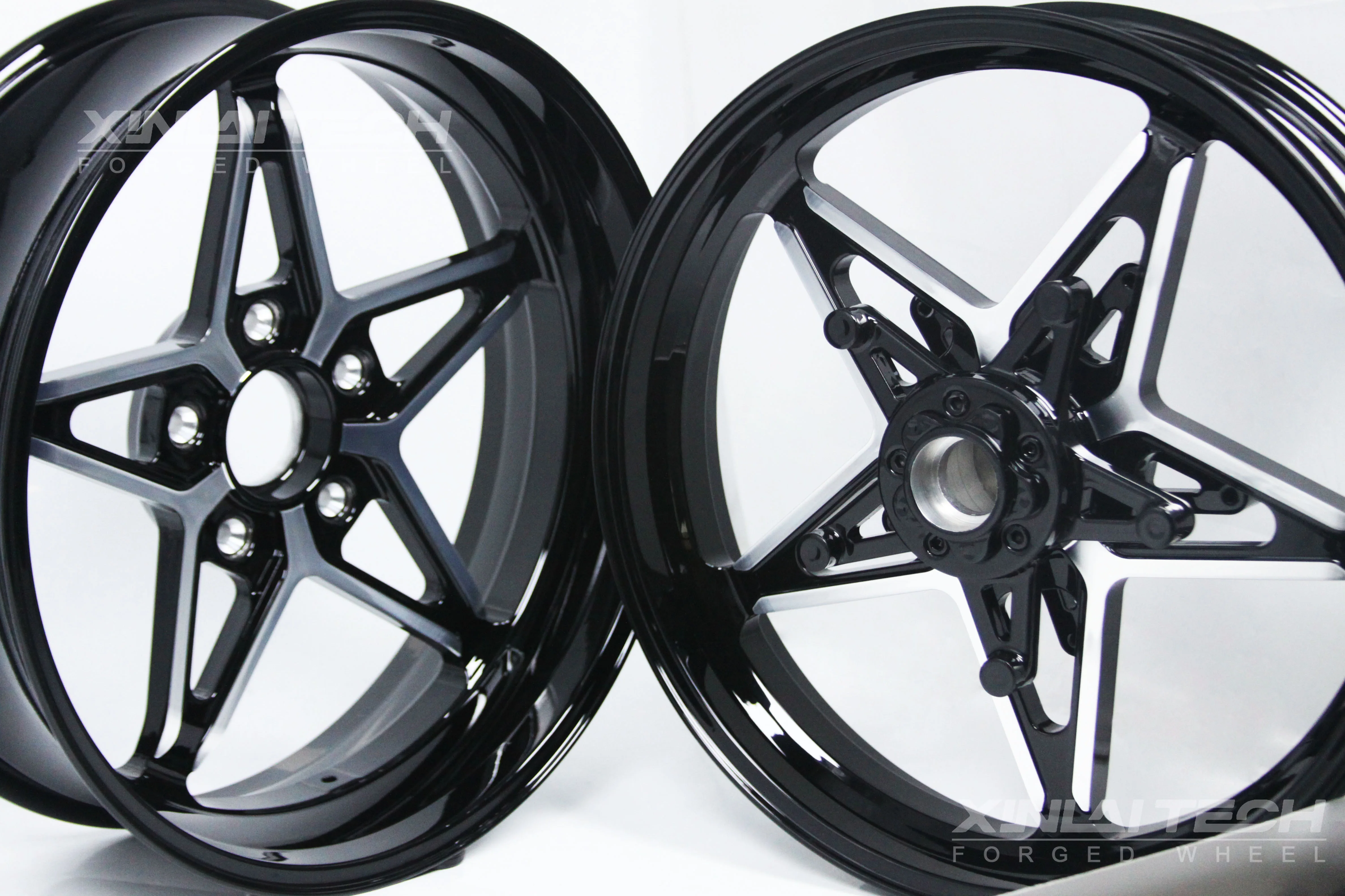 XL Glossy Black Finish Custom Forged Motorcycle Wheels Supermoto Sportbike Wheels Racing Motorcycles Anodized Forged Rims - Image 3
