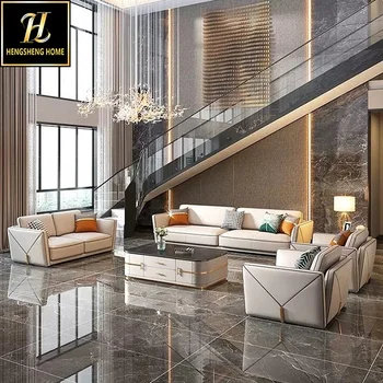 Italian design furniture luxury simple module Velvet metal Living room sofa set For villa hotels