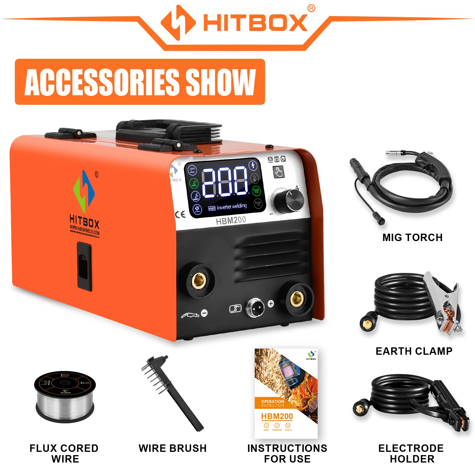Hitbox 3 In 1 Nongas Welding Wire Mig/mma Welding Hbm200 Lift Tig