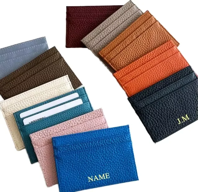 Personalized Logo Embossed Leather Business Card Holder
