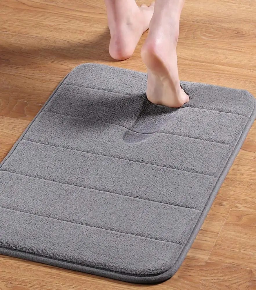 Customized  Absorbent Memory Foam Bath Mat Effect Non slip  Bathroom Bath Mat