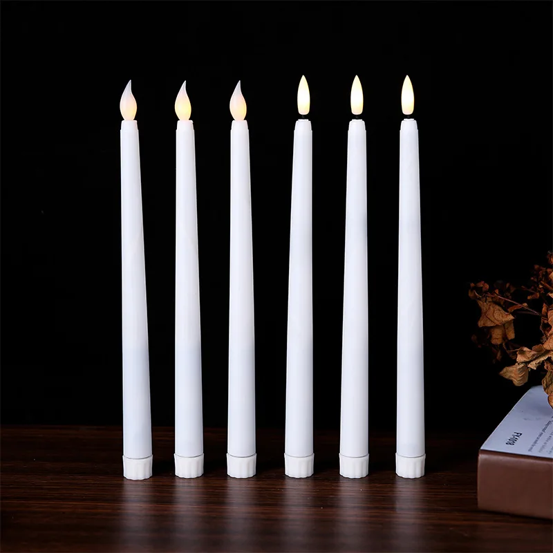 Classic Battery Operated Led Warm 3d Wick Light Christmas Off White