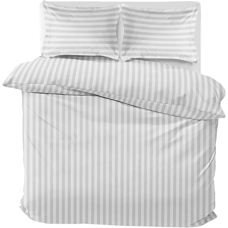 Low Price Wholesale White Hotel Bedding Set Cotton Polyester Queen Size 3pcs Duvet Cover Set