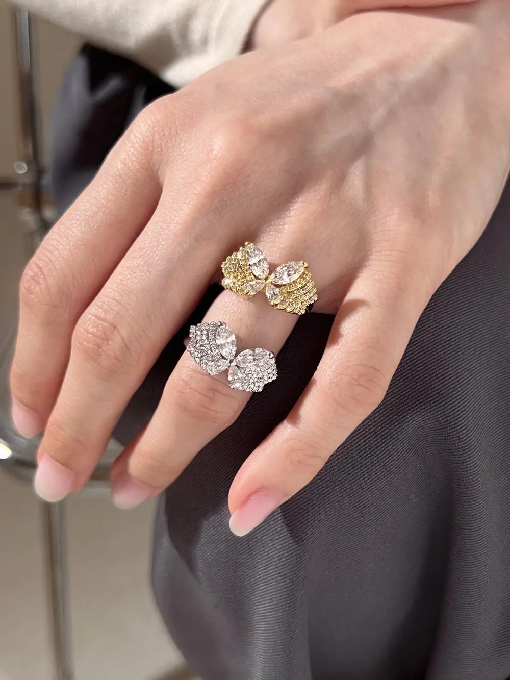 KAKODIY 925 Sterling Silver High-end Boutique Jewelry for Women Ring Wedding Engagement Promise Butterfly Ring detail 4