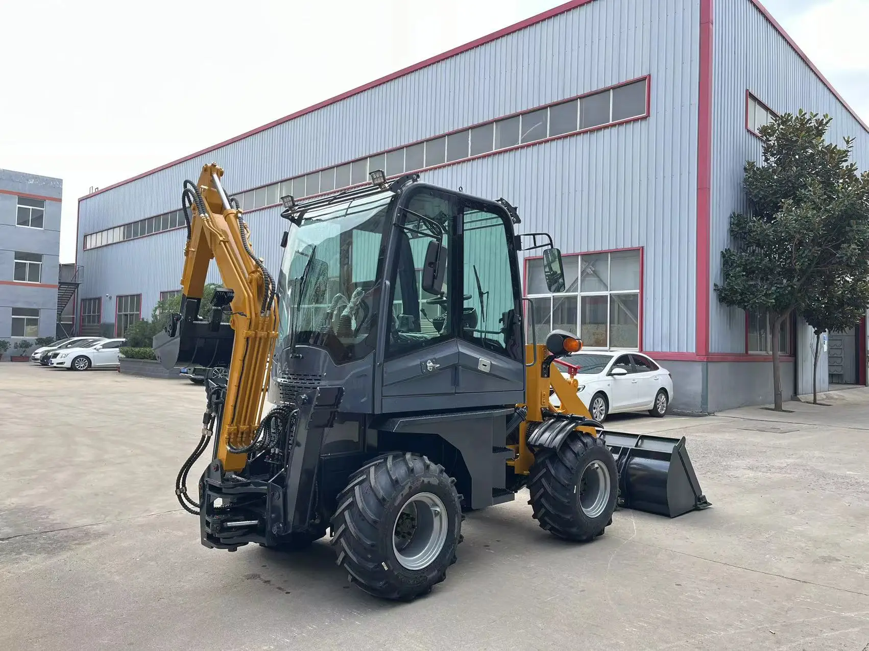 Large Backhoe Rubbles TOHO New Diesel Large Mini Retroexcavadora Farm Tractor Backhoe ...