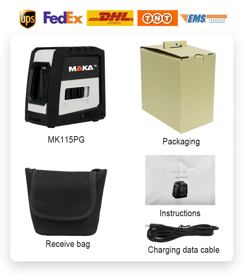 Лазерный уровень MAKA с зелеными линиями, новый дизайн, крестообразный нивелир с магнитом, который можно повесить на ноготь