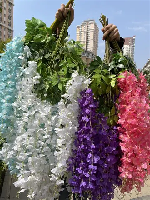 Wholesale Cheap Wisteria Flowers Artificial Wisteria Artificial Ceiling  Flower Vine