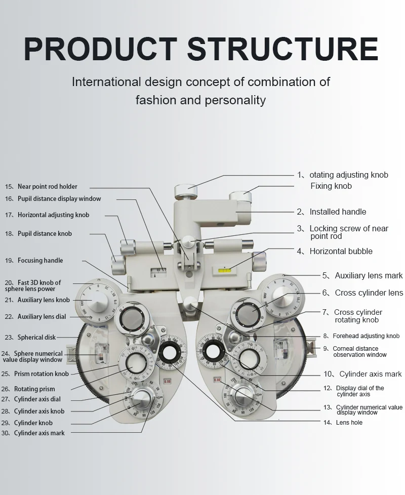 Rightway Brand China Factory Price Ophthalmic Optical Head Manual Phoropter VT-5B for Sale