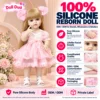 Pink Lace Dress Double Bun Blonde Hair Girl