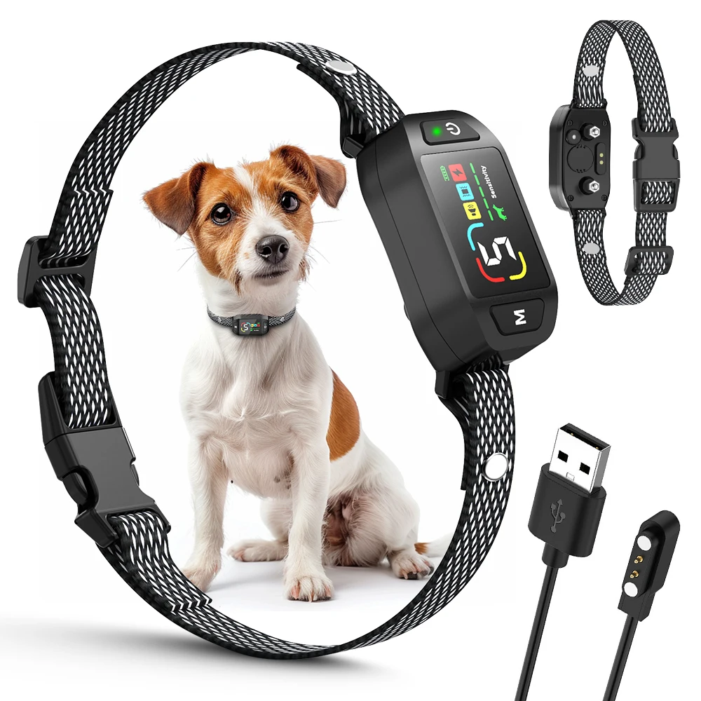 Anti-Bark Device Vibration Shock Stop Barking Training Dog Bark Control Collar With High Sensitivity Sound and Motion Sensor