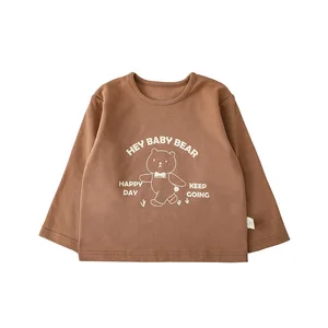 C1915 New Arrival Girls Boys  t Shirt Kids Clothes Cartoon Pattern Print Long Sleeve t Shirt