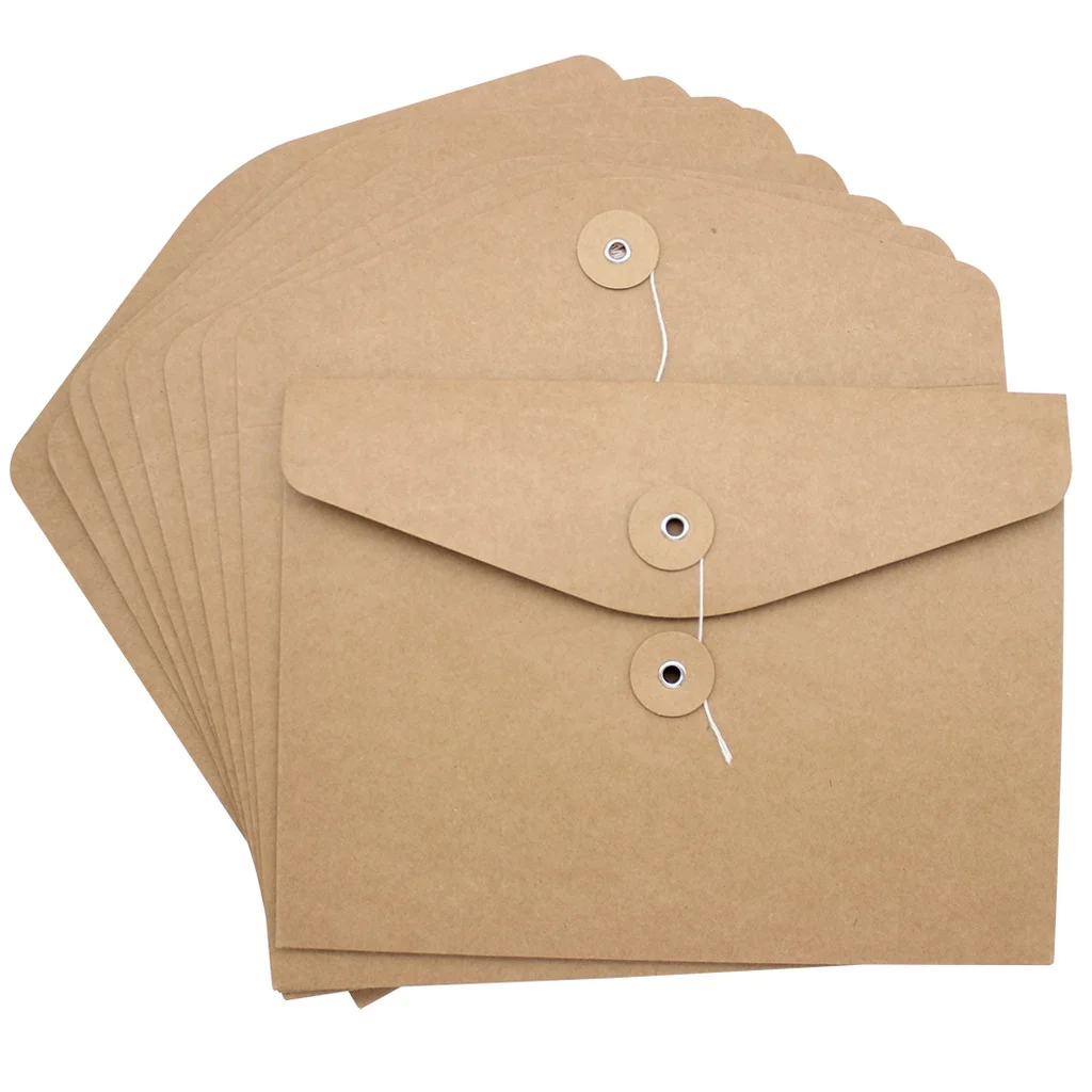 Custom Design Available Kraft Paper Clasp Closed Envelopes File ...