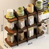 Cup holder-walnut-black tea-nine-grid slanted insert style