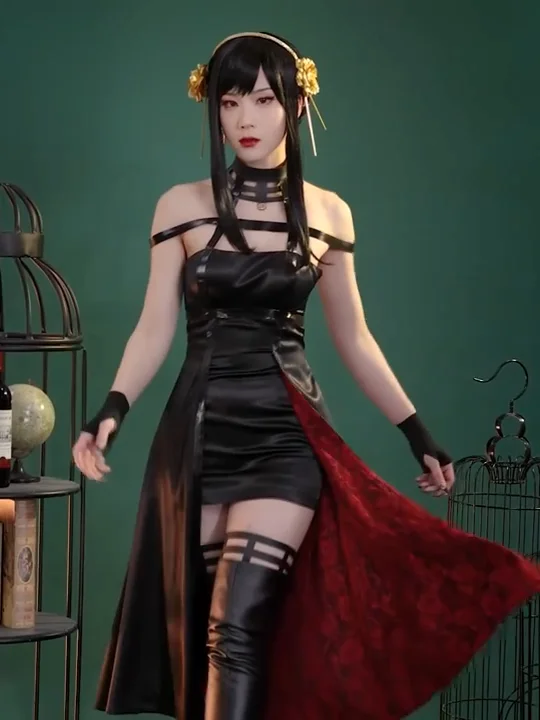 Disfraz Del Anime Spy X Family Yor Para Mujer,Traje De Cosplay,Conjunto De Falda Negra Y Disfraz Del Anime Spy X Family Yor Para Mujer,Traje De Cosplay,Conjunto De Falda Negra Y