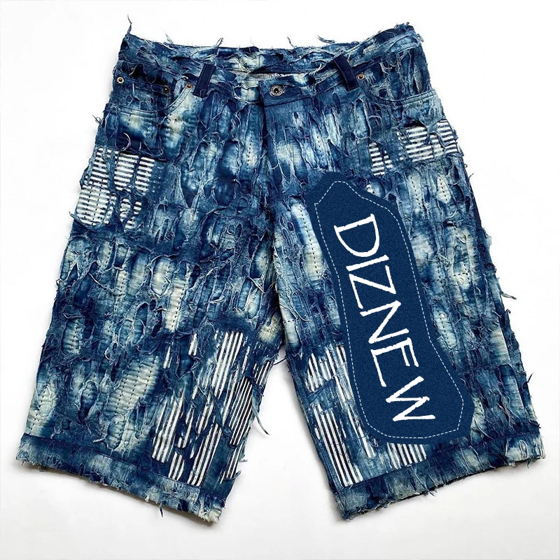 DiZNEWCustom Summer Streetwear Vintage Short Half Pants Loose Work Shorts Fashion Men's Jorts Baggy Denim Jean Shorts Men factory