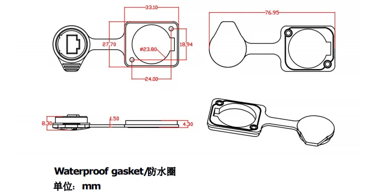 Outdoor IP65 Straight Plug 8P Horn Socket Rj45 8 Pin Female Connector Ethernet Signal Cable Network Electrical Cable Connector