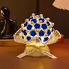 Lampe de nuit rose floquée bleu foncé