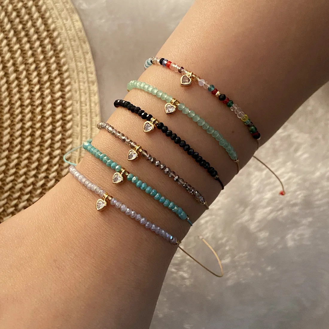 2025 Fashion 18K Gold Plated Beaded Bracelet Bohemian Crystal