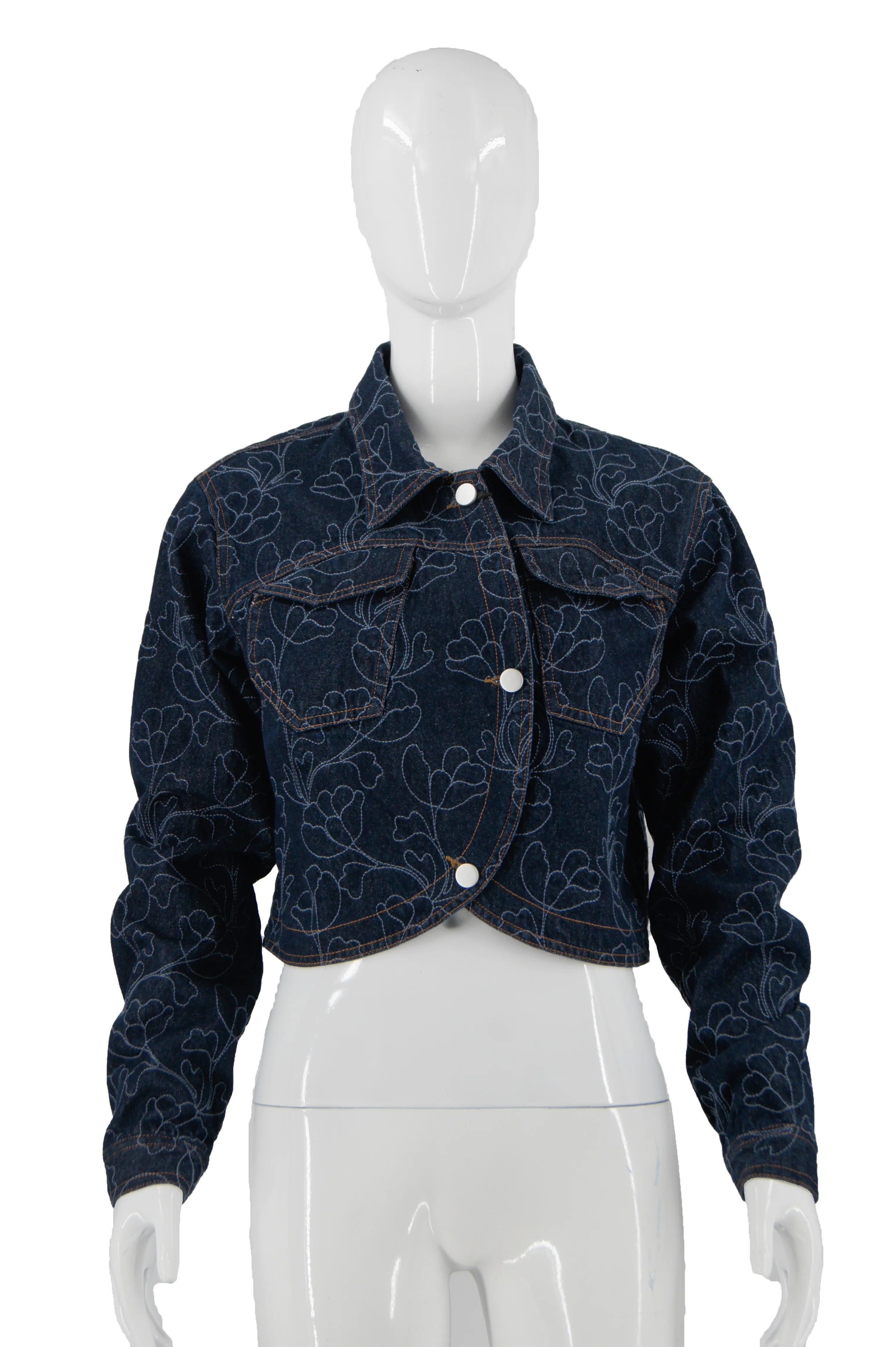Heavy Industry Full Printed Jacquard Denim Jacket for Women