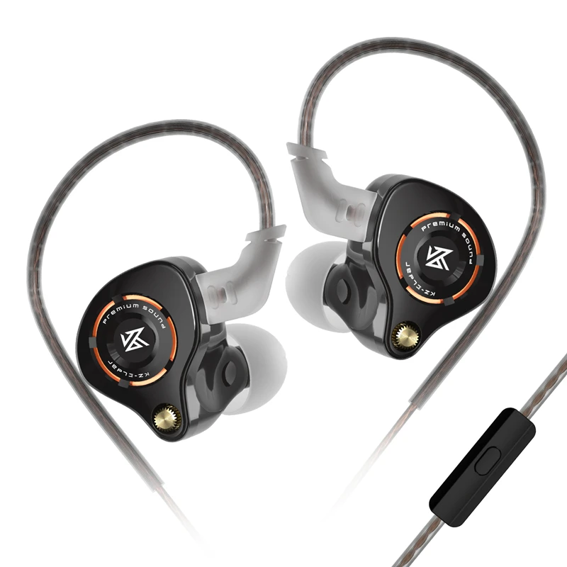 KZ Eldar 金メッキ有線音楽イヤホン マイク付き ダイナミック 2 ピン