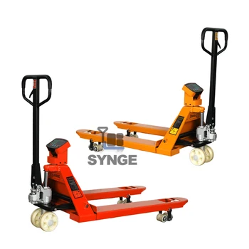 SYNGE 1t 2t Manual Scale Forklift Adjustable Pallet Jack Hand Truck with Weighing Scale for Restaurant Industries