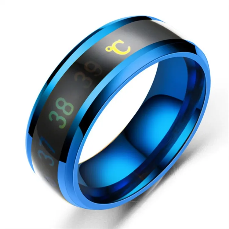 Technology Jewelry  Temperature Measuring Smart Ring Titanium Steel  Intelligent Sensor  Body Temperature Smart Ring