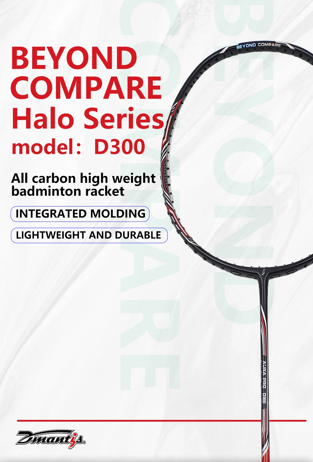 Factory OEM Dmantis Professional Carbon Fiber Badminton Racket 4U Weight Graphite Shaft Durable Quality supplier